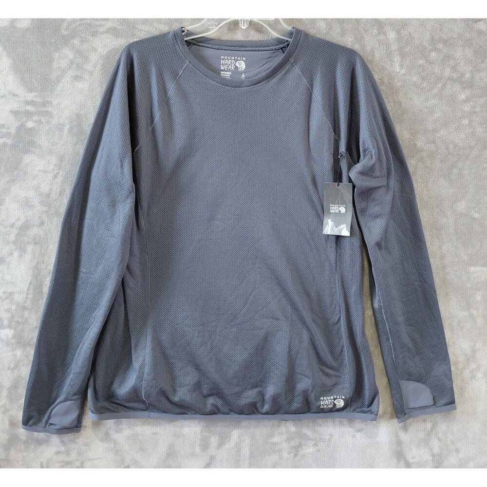 Mountain Hardwear AirMesh Long Sleeve Crew Neck Top Women's Large Gray NEW!